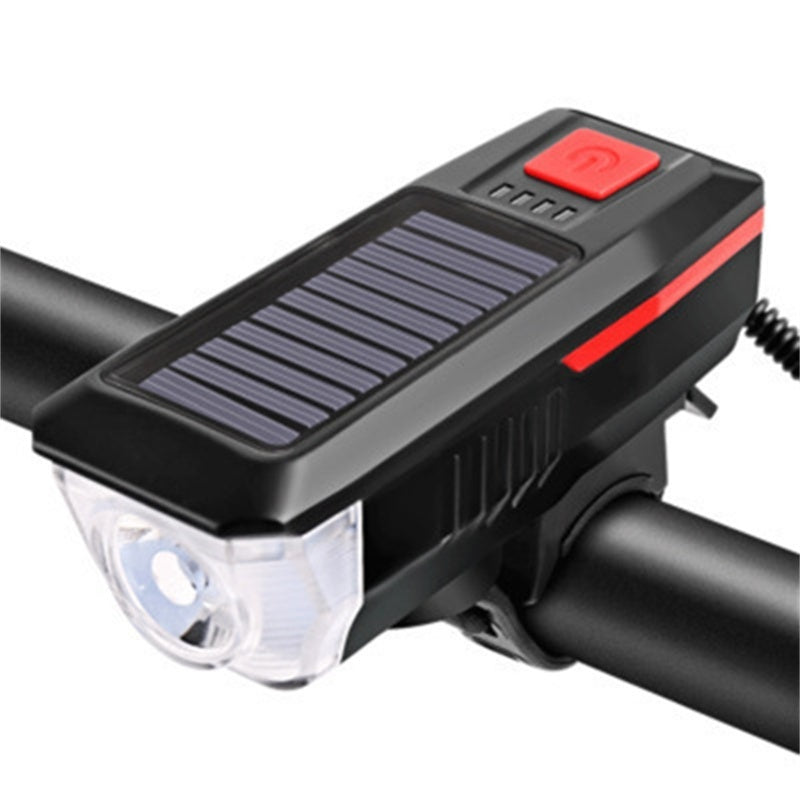 Bicycle Solar Headlight Horn Night Riding USB Charging Headlight